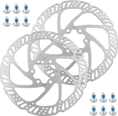 2 Stuks Fietsremschijven 160mm 6 Gaten, RVS Remschijven met 12 Schroeven voor Mountainbikes en Racefietsen, Hoogwaardige Disc Brakes voor Betrouwbare Remprestaties
