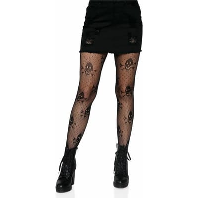 Damespanty Leg Avenue Pirate Net Skull Tights