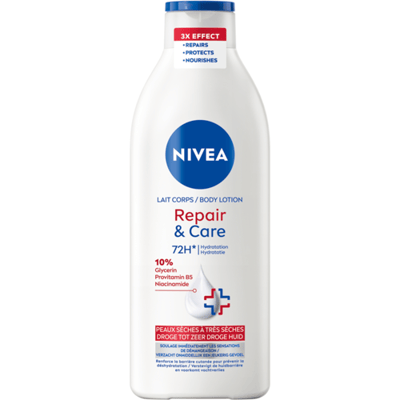 NIVEA Repair & Care Bodylotion - Lotion voor Zeer Droge Huid - 72u Hydraterende Serum - met Niacinamide, Glycerine en Provitamine B5 - 400 ml
