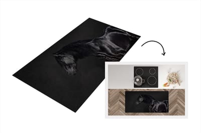 Keukenloper - Loper keuken - Paard - Zwart - Portret - 120x60 cm - Keukenloper vinyl