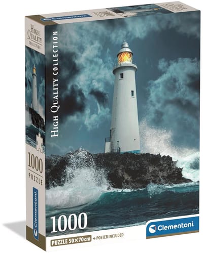Clementoni - Puzzel - 1000 Stukjes - Vuurtoren in de Storm - Puzzel Voor Volwassenen - High Quality Collection