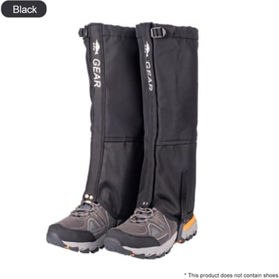Waterdichte Buitenbeenwarmers Hiking Gaiters voor Sneeuwklimmen Kamperen Winterreizen Voetbedekking M zwart