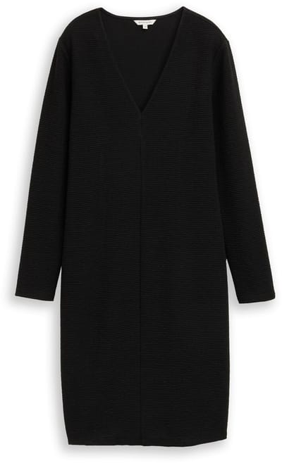 Tom Tailor - Jurk met glittereffect - Maat 36 - deep black