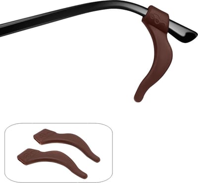 Fako Bijoux - Anti-slip Oorhaakjes - Brilhaakjes - Siliconen - Bescherm je Bril - Antislip Pootjes - Voor Kinderen en Volwassenen - 1 Paar - Large - Bruin