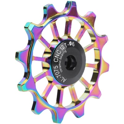 MEIJUN 12T Aluminiumlegering Fiets Katrolwiel Geleidewiel Mountainbike Keramisch Lager Achterderailleur black