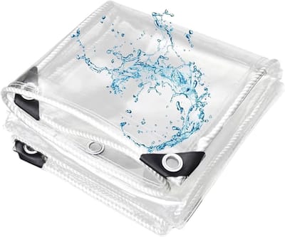 Transparant PVC Zeil - Waterdicht Doek - Buiten Beschermen - Met Doorvoertules - 15 x 3 m - Transparant