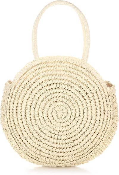 Beachbag Round Beige - Handtassen - Schoudertassen
