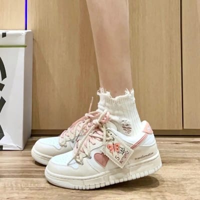 Niche Design Sense Love Kleine Witte Schoenen Kinderen Herfst Nieuw Ins Trendy Veelzijdig Ademend Casual Boardschoenen Dames 40 roze