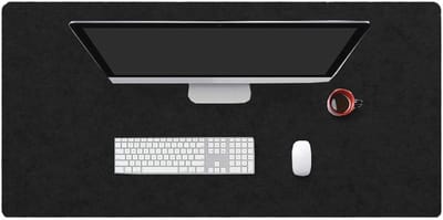 Kantoor en Gaming Vilt Muismat - 2 mm Dikker, Antislip, Zwart, 110 x 45 cm