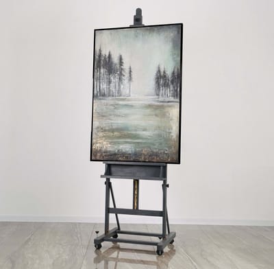 Canvas schilderij 120x80 cm handgeschilderd helend woud natuur rustgevend – YS-Art Gallery – Rustgevende wanddecoratie voor woonkamer – Modern schilderij voor slaapkamer