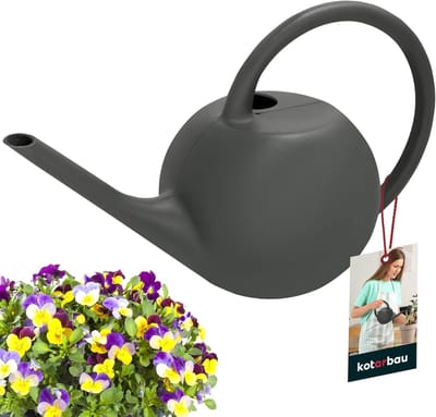 Gieter 12 liter - Waterkan Kunststof - Planten Water Geven - Lange Nauwe Tuit - 14x14x18 cm - Grijs