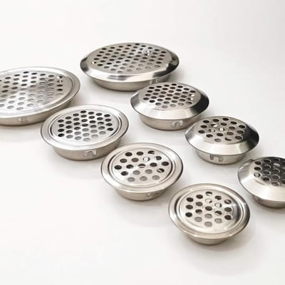 Ventilatieroosters - Luchtgaten - Kast Ventilatie - Roestvrij Staal - 10 Stuks - Zilverkleurig