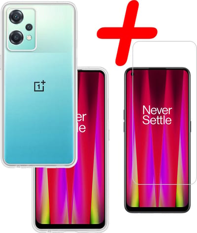 Hoesje Met Screenprotector - Geschikt voor OnePlus Nord CE 2 Lite - Sterk & Shockproof - Back Cover - Siliconen Case - Telefoon Hoes - Transparant