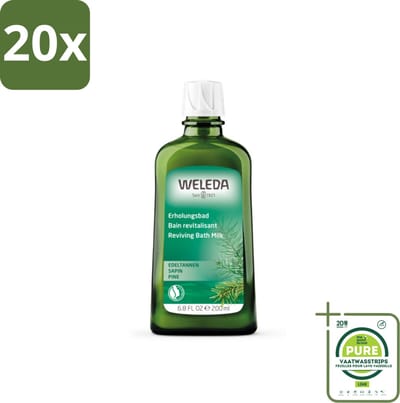 20 x WELEDA - Verkwikkingsbadmelk - Zilverspar - 200 ml - Grootverpakking - Zilverspar Badmelk - Ontspannend Bad - Verkwikkende Badmelk - Etherische Oliën - Aromatherapie