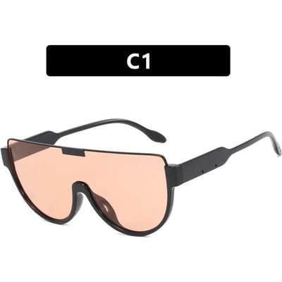 Vintage Semi-ronde Zonnebril Dames Mode Oversized Halve Frame UV400 Bril Trendy Outdoor Zonnebrillen As Picture