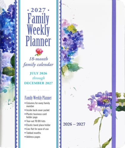 Family Weekly planner Hydrangeas (18-mnds) 2027