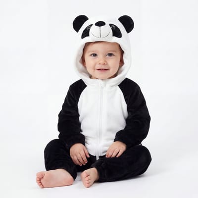 JAXY Baby Onesie - Carnavalskleding Kinderen - Verkleedkleren Jongen en Meisje - Verkleedkleding Kind - Romper - EU 74/80 (label 90) - Panda