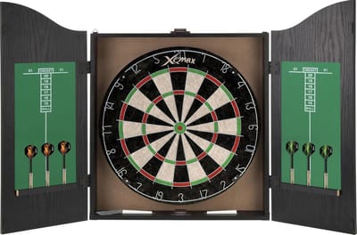 Dartcentrum Set - Dartbord Kast - Thuis Entertainment - Compleet met pijlen - Standaard formaat - Zwart