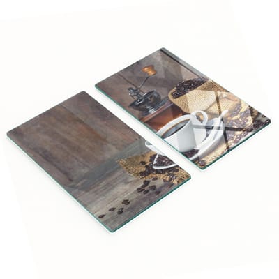 Duurzame en stijlvolle glazen snijplanken met koffieboonpatroon (mok, 2x30x52 cm)