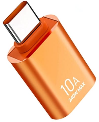 DrPhone SwiftLink-C USB-C naar USB 3.0 Adapter – Snelle Dataoverdracht – Compact – Metaal – Oranje