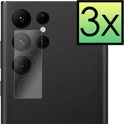 Camera Lens Protector - 3 Stuks - Geschikt voor Samsung Galaxy S22 Ultra - Camera Screenprotector - Beschermglas - Gehard Glas - Tempered Glass - Screen Protector