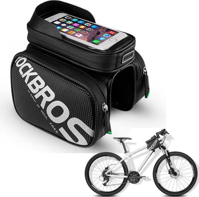 PRO Fiets Frametas met Telefoonhouder - Dubbele Fietstassen - Waterdicht - Racefiets - MTB - Fietsen - 5.8 Inch Gsm