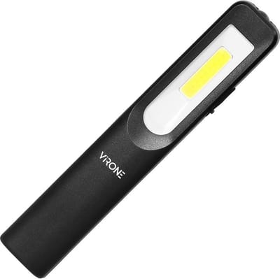 Virone Multifunctionele looplamp met zaklamp - Compacte Werklamp 3W COB LED - 200/100/50 Lumen - Oplaadbaar - 1200mAh accu - Riemclip