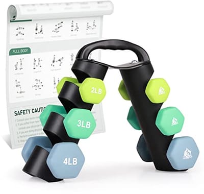 Set van 2 neopreen gecoate hex handgewichten - antislip en anti-rol voor kracht- en weerstandstraining