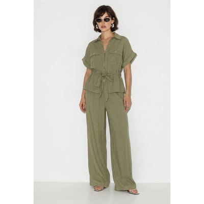 Katoenen Vest en Wagenwijd Broek Set