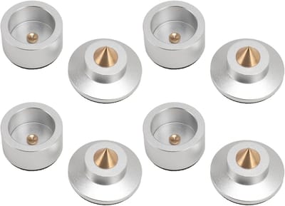 Luidspreker Isolatievoeten - Trillingsdempers - Audio Stabilisatie - Aluminiumlegering met siliconen - 4 Stuks - Zilver