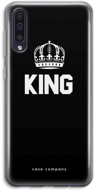 Case Company® - Hoesje geschikt voor Samsung Galaxy A50 hoesje - King zwart - Soft Cover Telefoonhoesje - Bescherming aan alle Kanten en Schermrand