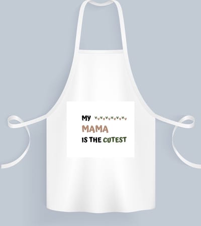 Akyol - my mama is the cutest Keukenschort - Mama - schattige moeder - moeder cadeautjes - moederdag - verjaardagscadeau - verjaardag - cadeau - geschenk - kado - gift - moeder artikelen - 82 bij 71 cm
