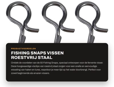Dailygoods- Vissnaps 50st - Roestvrij Staal - Snelle Verandering - Vissen - Haakjes - Duurzaam Ontwerp