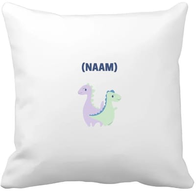 Akyol - 2 dino's met eigen naam Kussen hoes - Dinosaurus - kinderen/dino liefhebber - verjaardagscadeau - cadeau - kado - geschenk - verjaardag - 40 bij 40 cm