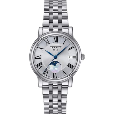 TiSSot CarSon Premium Maanfase Dames S Metalen Horloge T122.223.11.033.00 T122.223.11.033.00 white