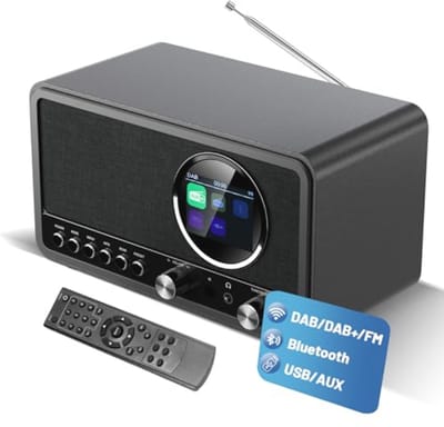 DAB Plus Radio met Bluetooth en Afstandsbediening - Keukenradio met Wekkerfunctie en Dubbel Alarm