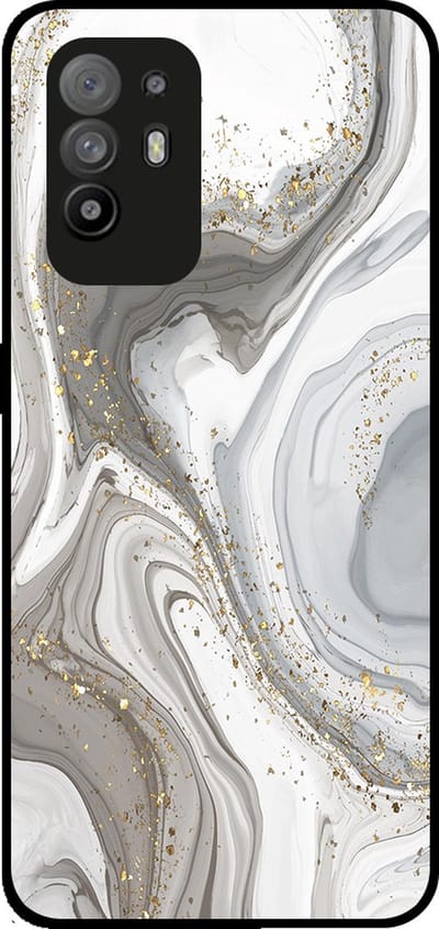 Smartphonica Telefoonhoesje Geschikt voor Oppo Reno5 Z met marmer opdruk - TPU backcover case marble design - Zilver geschikt voor Oppo Reno5 Z