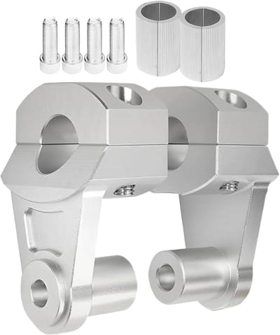 Stuurverhoging Motorfiets - Stuur Riser - Comfortabel Rijden - Trillingsdempend Ontwerp - 22-28mm Stuur - Zilver