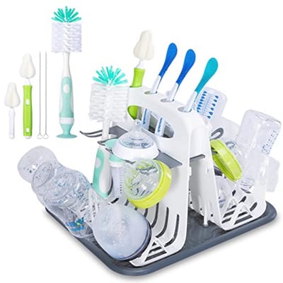Hoge capaciteit droogrek voor babyaccessoires met 6 borstels - Universeel aanrecht droogstation