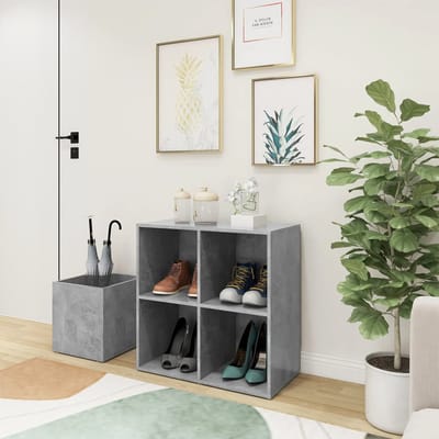 vidaXL - Opbergkast - 105x35,5x70 - cm - bewerkt - hout - betongrijs