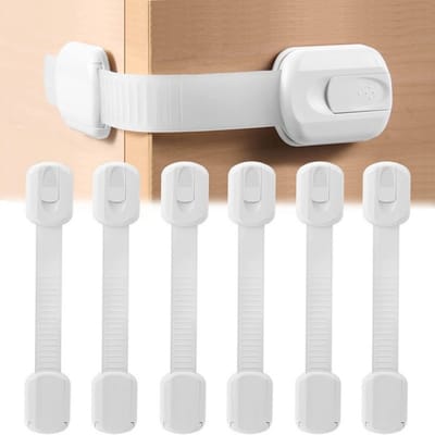 EXCITAT Veiligheidsslot - Ladeslot - Multifunctioneel - Voor deuren, kasten, koelkasten, keukenkastjes - 6 stuks
