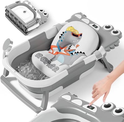 VH Supplies®Baby Badje met Standaard - Peuterbadje - Babybadset - Grijs