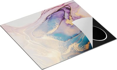 Chefcare Inductie Beschermer Abstracte Kunst van Marmer - 60x50 cm - Afdekplaat Inductie - Kookplaat Beschermer - Inductie Mat