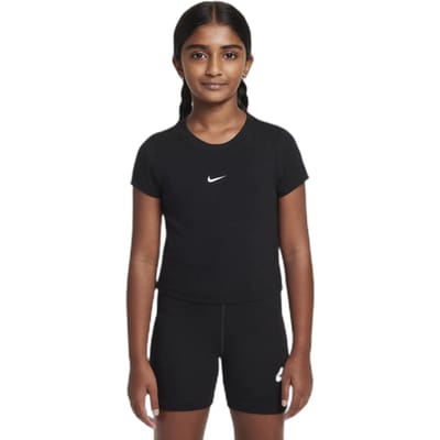 Nike Girls' Sportswear Crop T-Shirt Junior - Zwart, Zwart 13-15Y