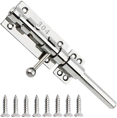 Sliding Bar Deurslot 20 cm - RVS, Robuuste Beveiliging voor Deuren