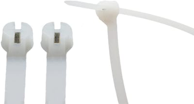 PRO-TIE® - PRO-TIE® Premium Tyraps, kabelbinders met stalen RVS 316 sluiting 200 x 3,6 mm Wit naturel (Zak 100 stuks) (tiewrap/tyrap/tie-wrap/bundelbandje/colsonbandje/)