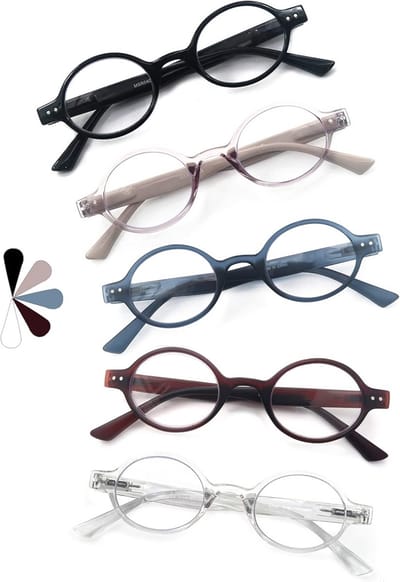 5-Pack Leesbrillen Ovaal Frame Comfortabel Lichtgewicht Inclusief Opbergzakjes