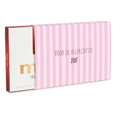 Merci Chocolade | Chocoladecadeaus | Bedankt | Cadeau | Allerliefste Juf | 400 gram | Fotofabriek