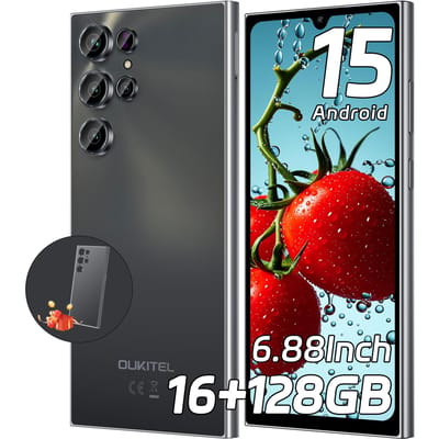 OUKITEL C61 Ontgrendeld Mobiele Telefoon 2025- Android 15, 6,88  Scherm Smartphone, 16GB+128GB/1TB, 5150mAh Batterij Telefoon, 13MP Camera zwart