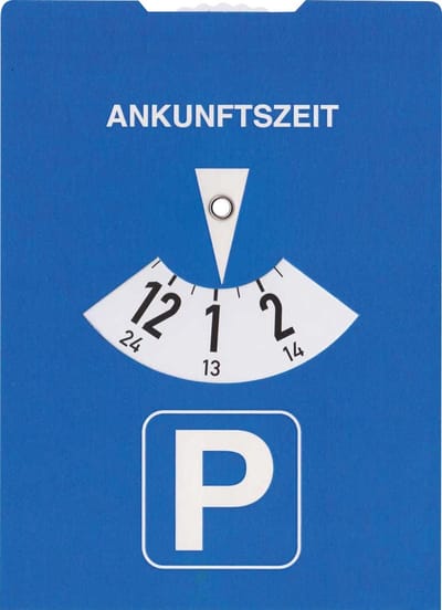 Parkeerschijf van karton, blauw